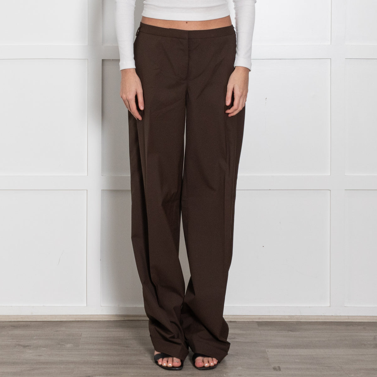 Prada Sport Chocolate Brown Wide Leg Trousers