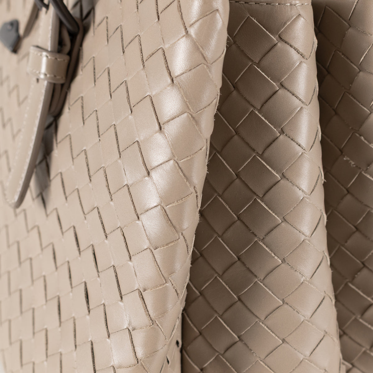 Bottega Veneta Taupe Intrecciato Leather Roma Bag