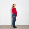 Joseph Red Cashmere Split Shoulder Jumper