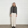 Intrend Black White Check Gold Button Tweedy Jacket