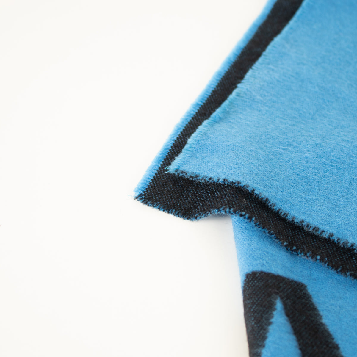 Balenciaga Blue Black Logo Wool Scarf