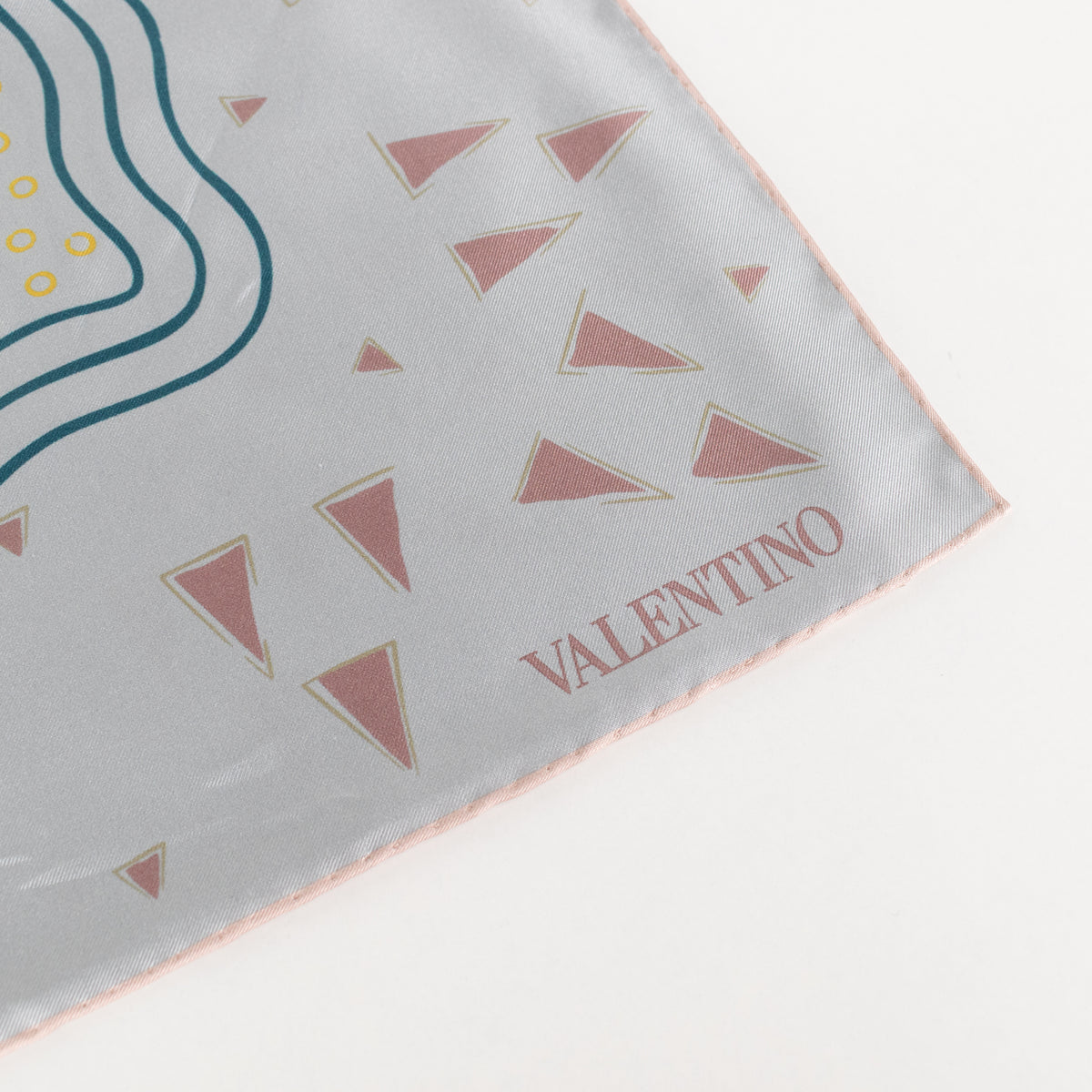 Valentino Dusty Blue Printed Silk Scarf