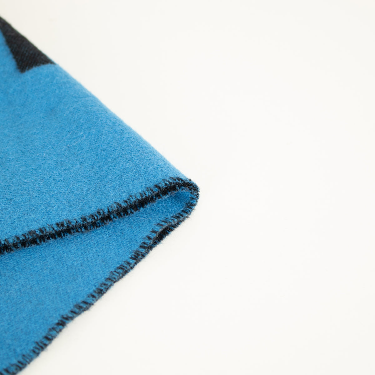 Balenciaga Blue Black Logo Wool Scarf