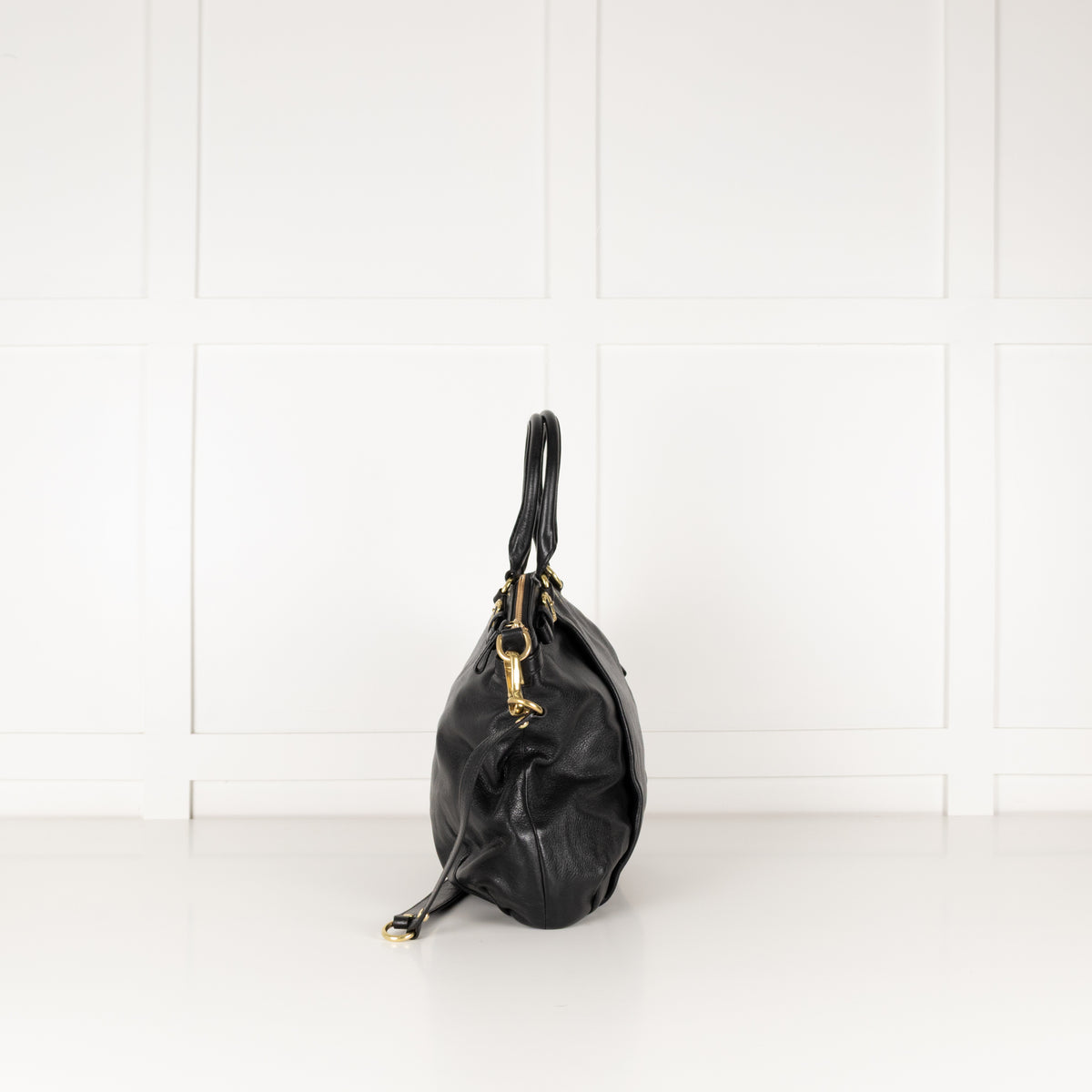 Coach Black Leather Gold Hardware Madison Lindsey Bag