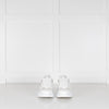 Alexander McQueen White Leather Trainers with Gunmetal Heel Tab