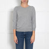 Joseph Grey Cashmere Jumper With 3/4 Sleeves And Hook And Eye Fastening