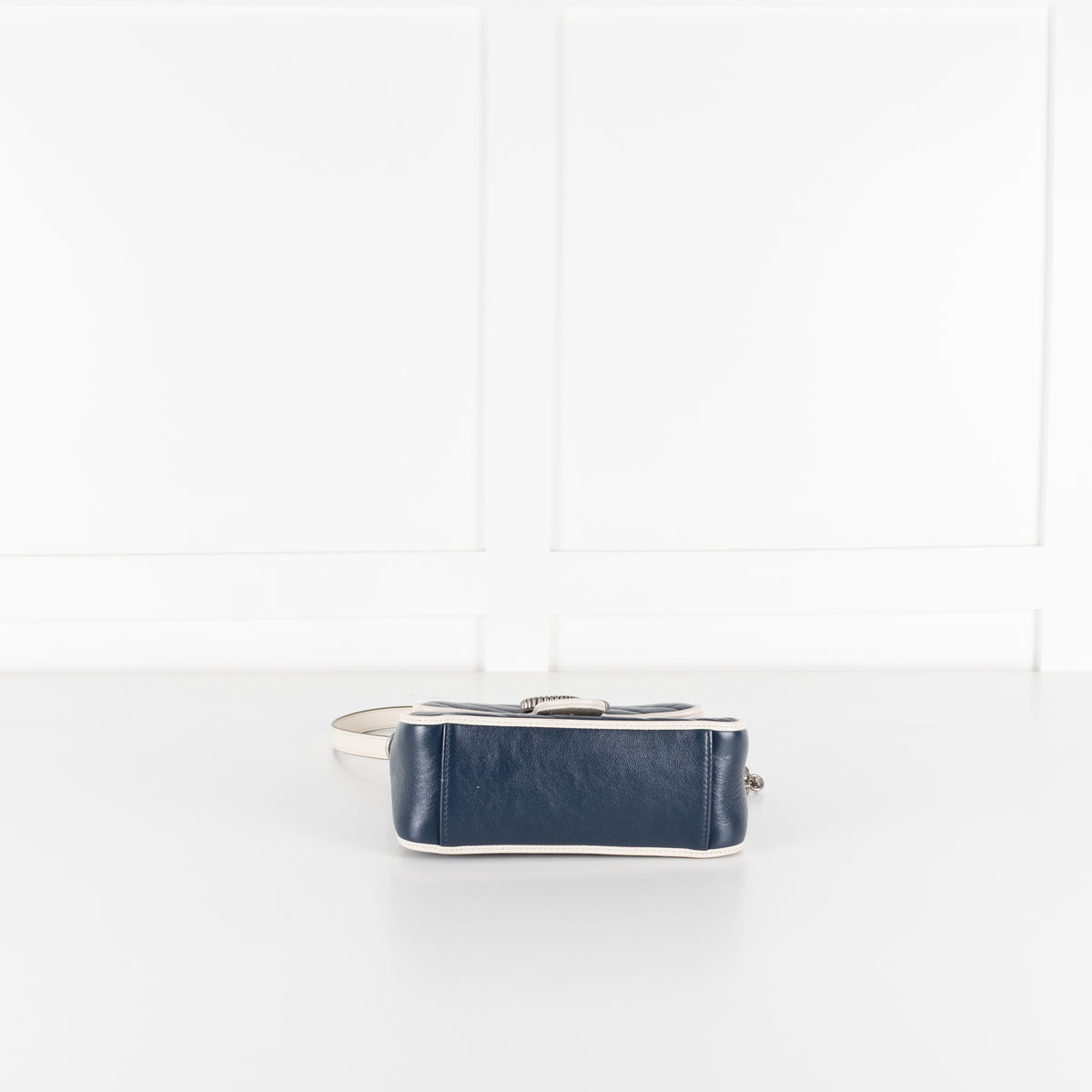 Gucci Navy White GG Marmont Shoulder Bag