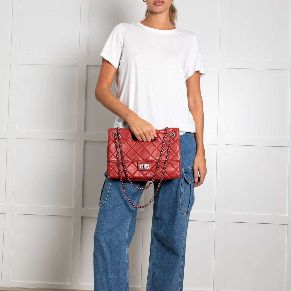 Chanel 2.55 Reissue Vintage Red Aged Calfskin Leather Shoulder Bag