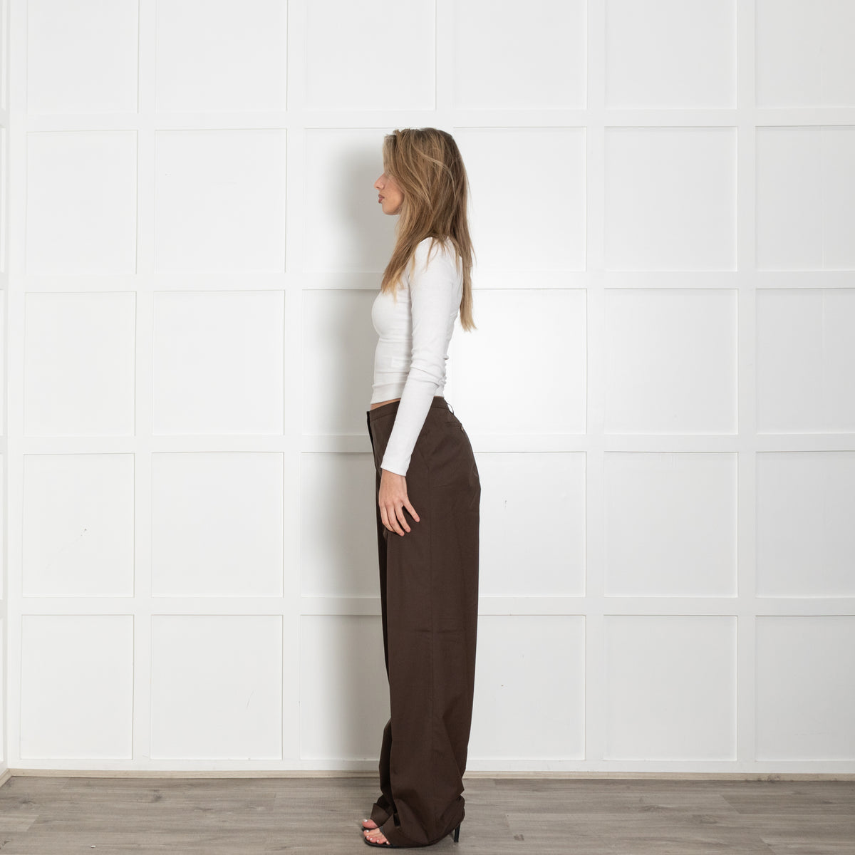 Prada Sport Chocolate Brown Wide Leg Trousers