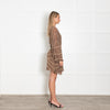 Free People Brown Pearl and Bead Mini Dress