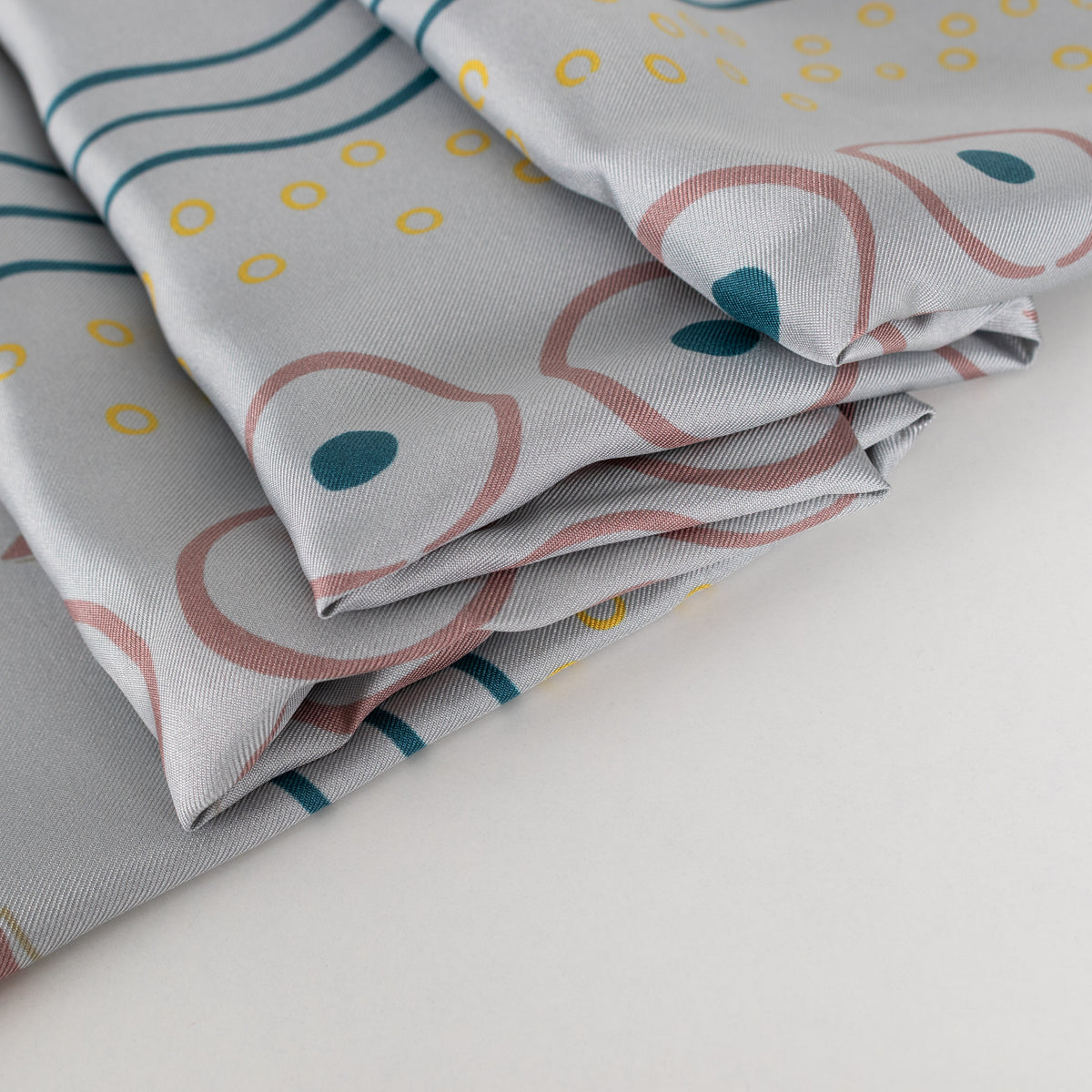 Valentino Dusty Blue Printed Silk Scarf