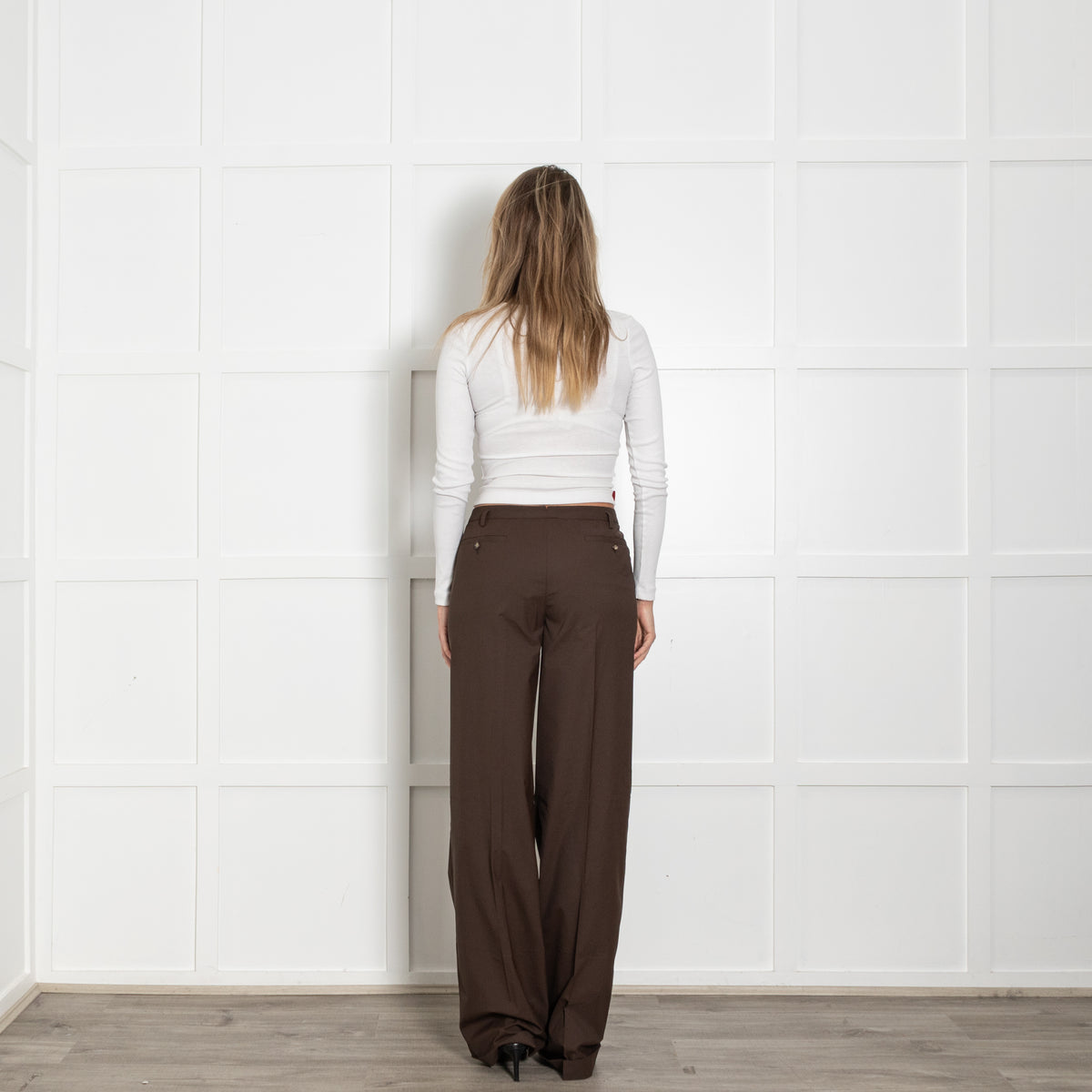 Prada Sport Chocolate Brown Wide Leg Trousers