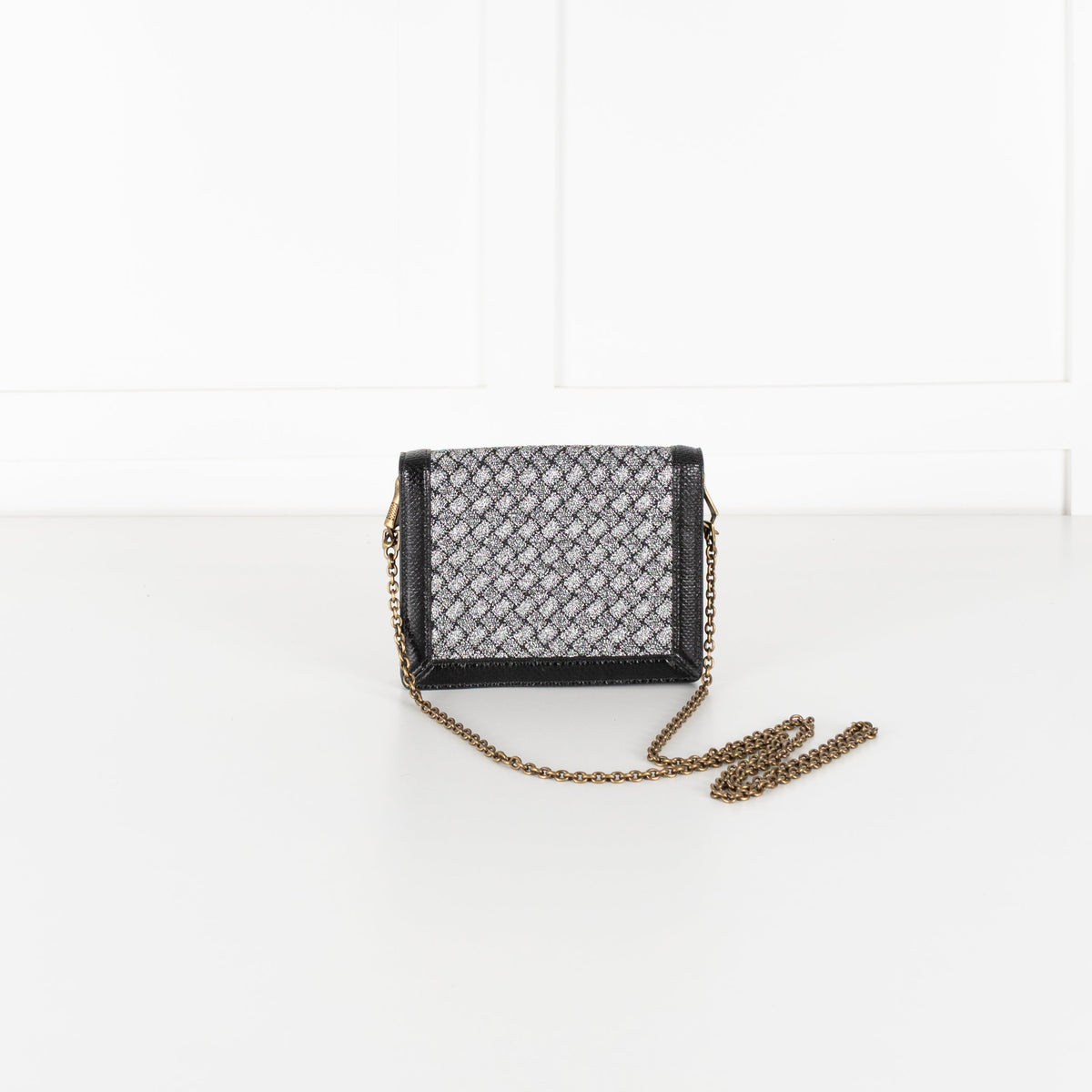Bottega Veneta Intrecciato Knit Lurex Montebello Mini Chain Shoulder