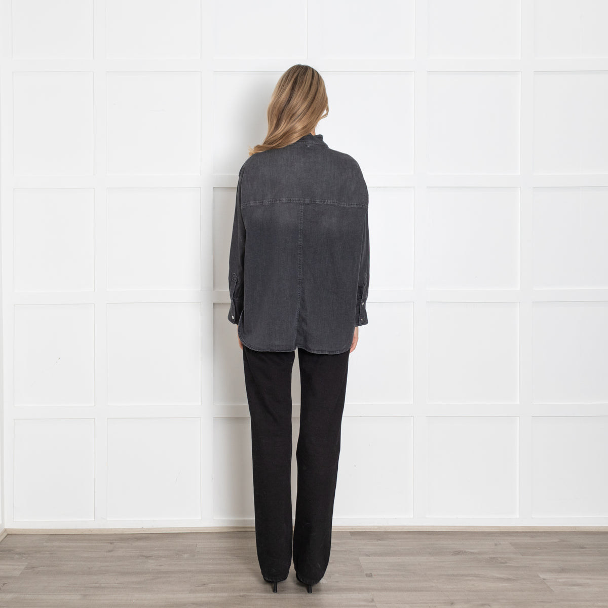 Henry Christ Grey Stretch Denim Shirt
