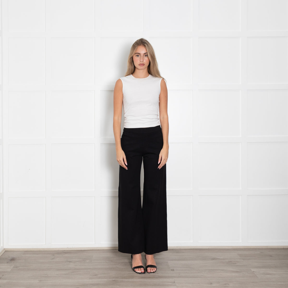 Spanx Black Flared Elasticated Waist Trousers