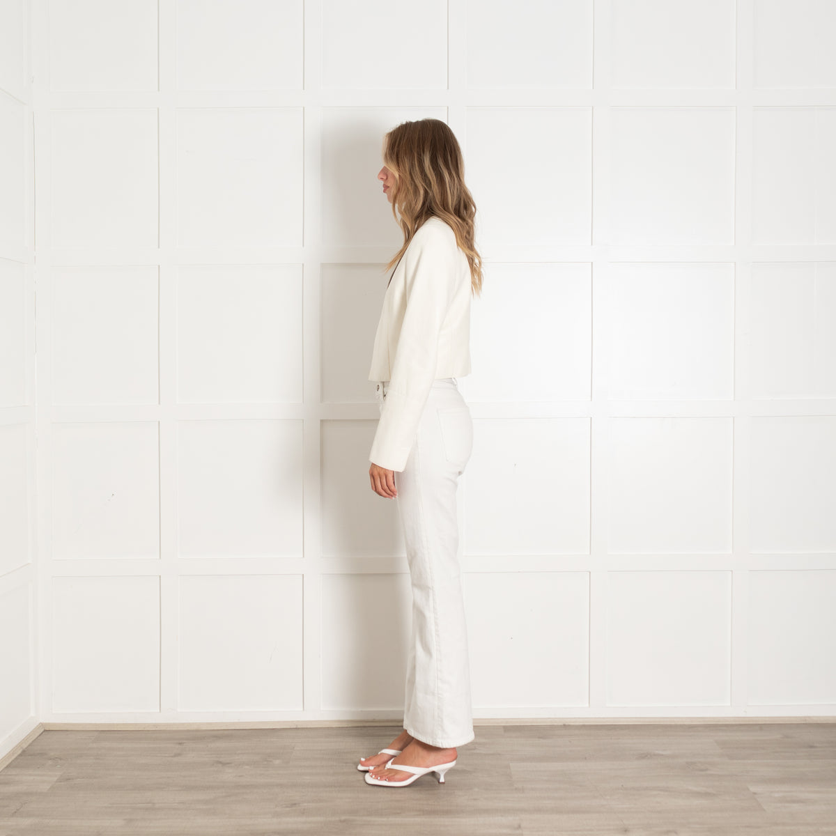 Akris Cream Leather Short Jacket
