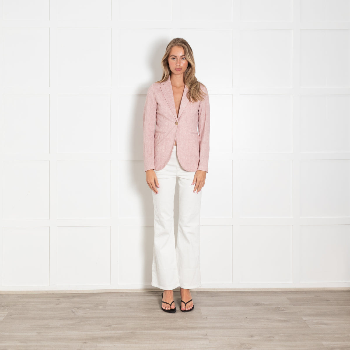 Circolo 1901 Pink Herringbone Blazer Jacket