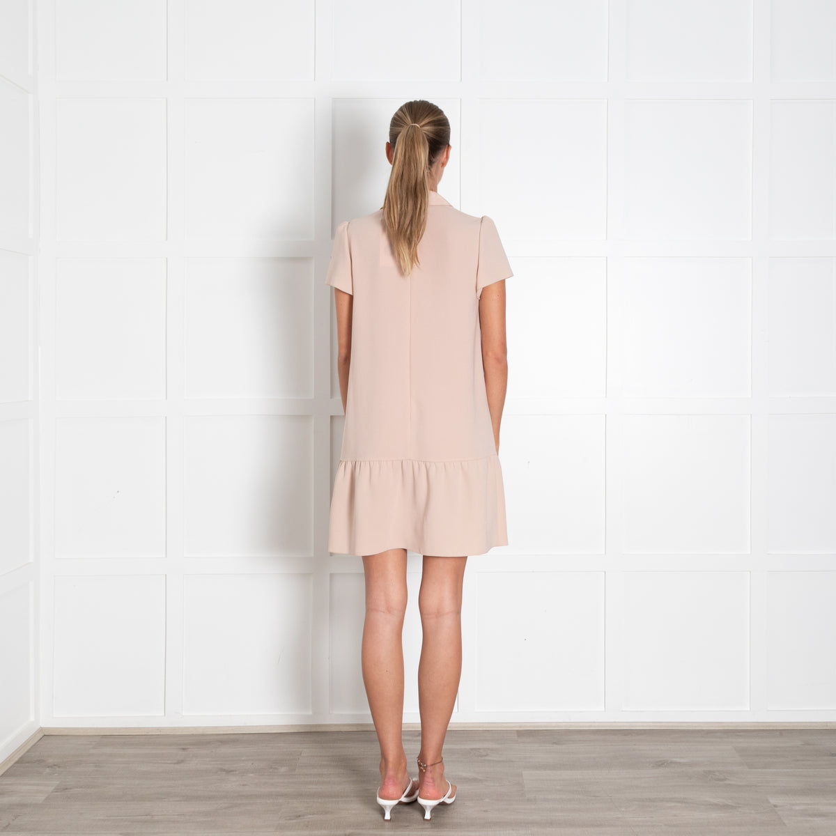 Red Valentino Dusty Pink Embellished Collar Mini Dress