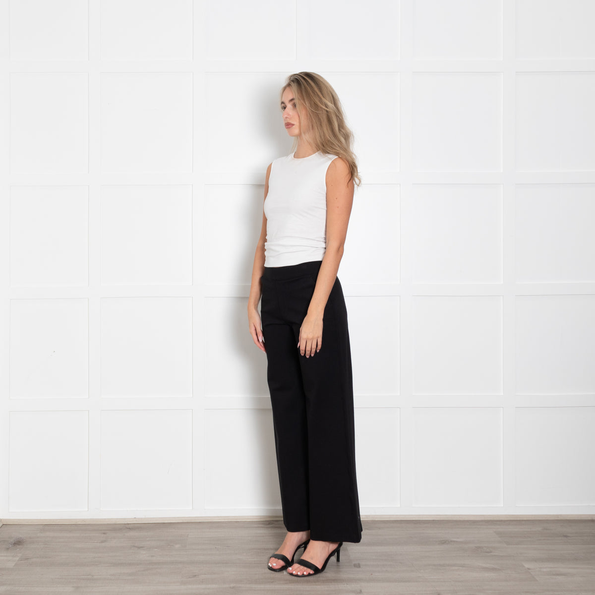 Spanx Black Flared Elasticated Waist Trousers