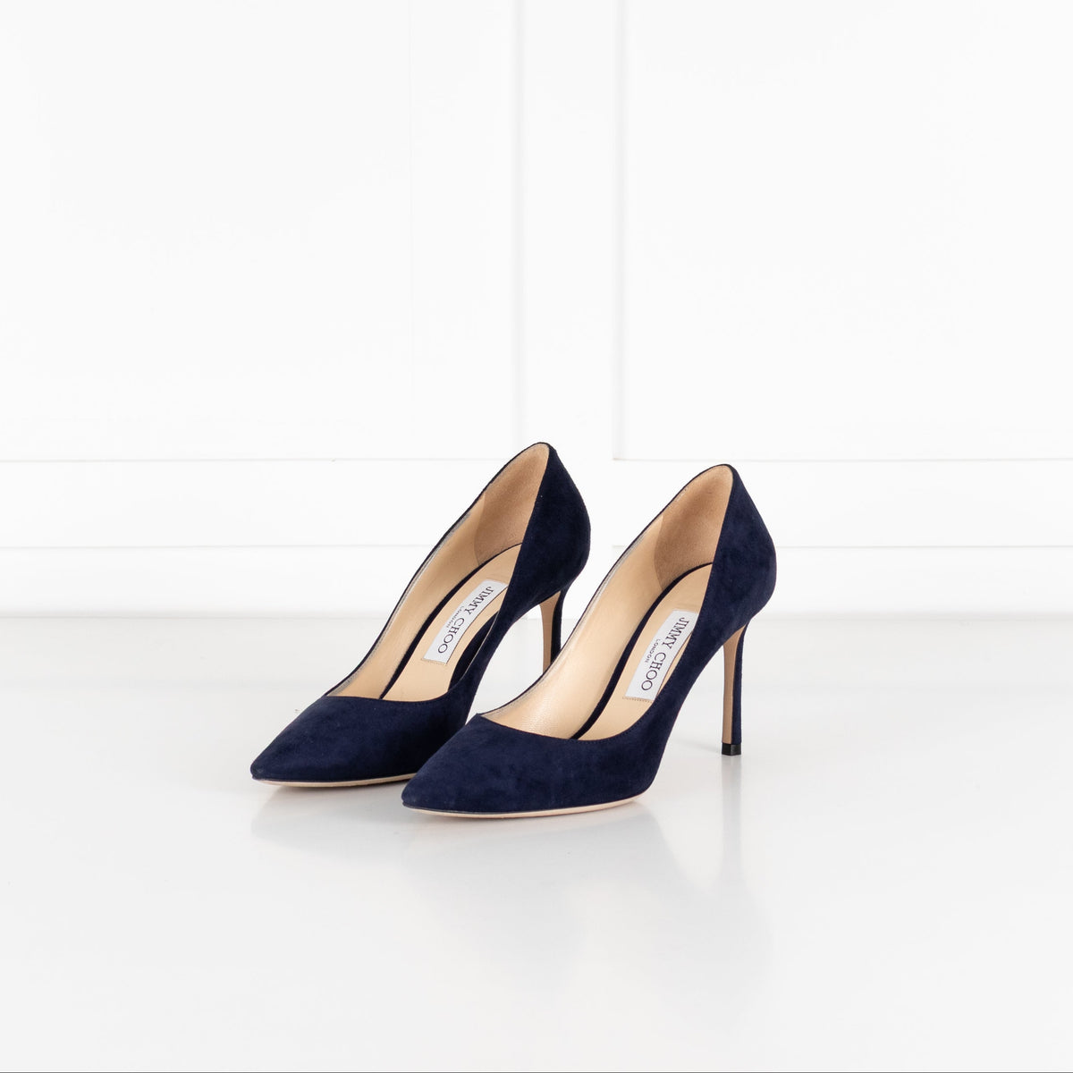 Jimmy Choo Navy Suede Heeled Shoes