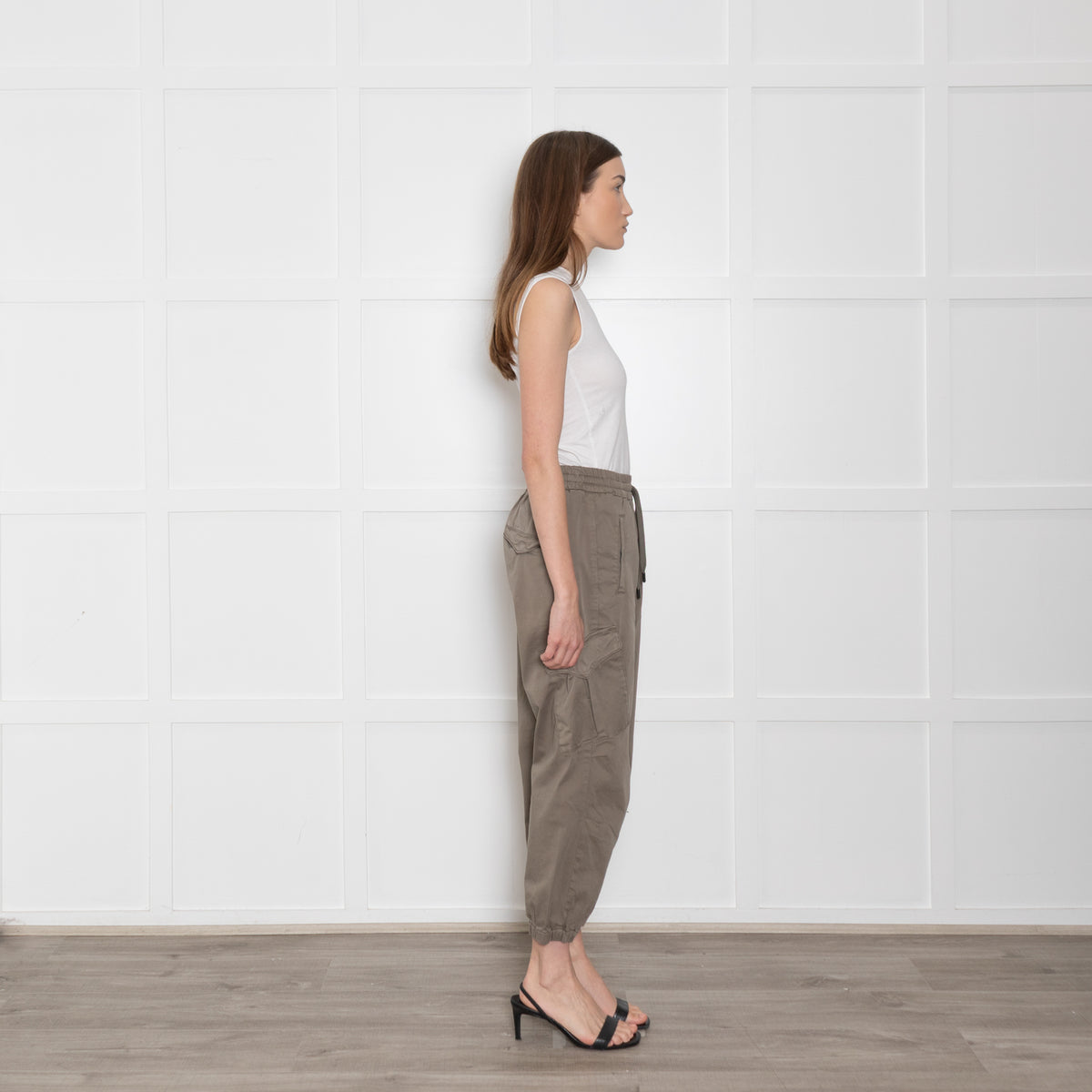 Adriano Goldschmied Khaki Elastic ankle Trousers