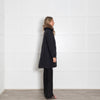 Weekend Max Mara Navy Blue Brown Faux Fur Puffer Coat