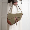 Christian Dior Khaki Canvas Saddle Bag