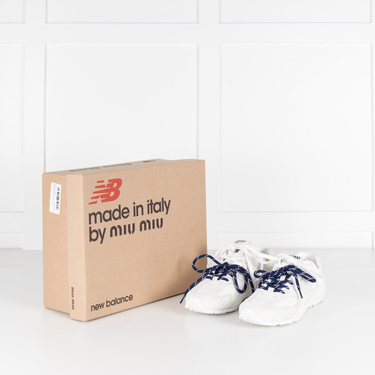 Miu Miu x New Balance White 530 SL Suede Mesh Trainers
