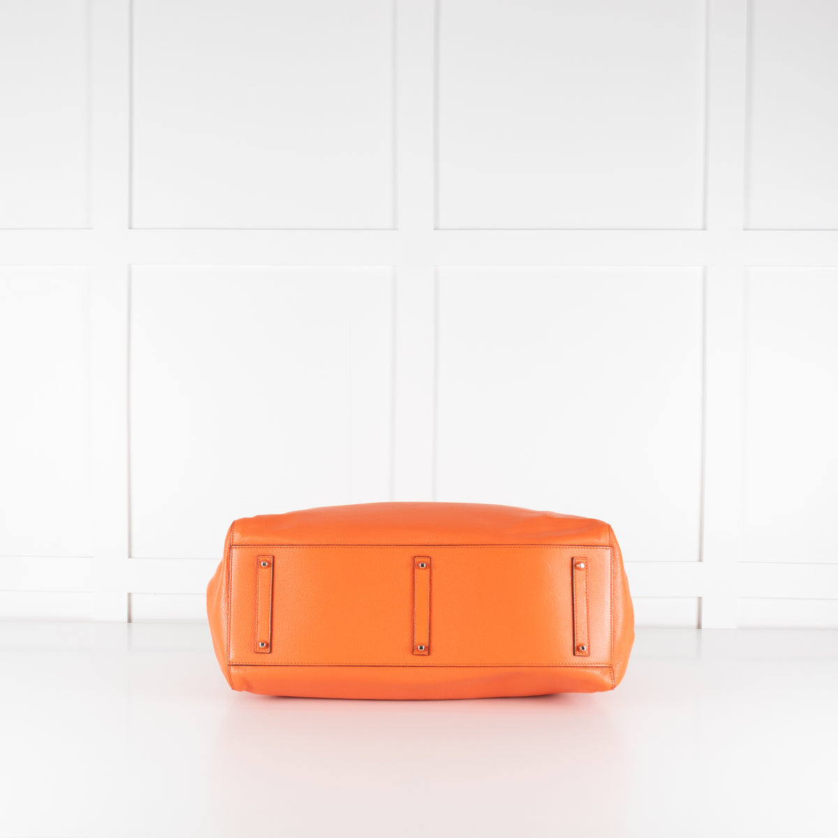 Anya Hindmarch Orange Grained Leather Tote Bag