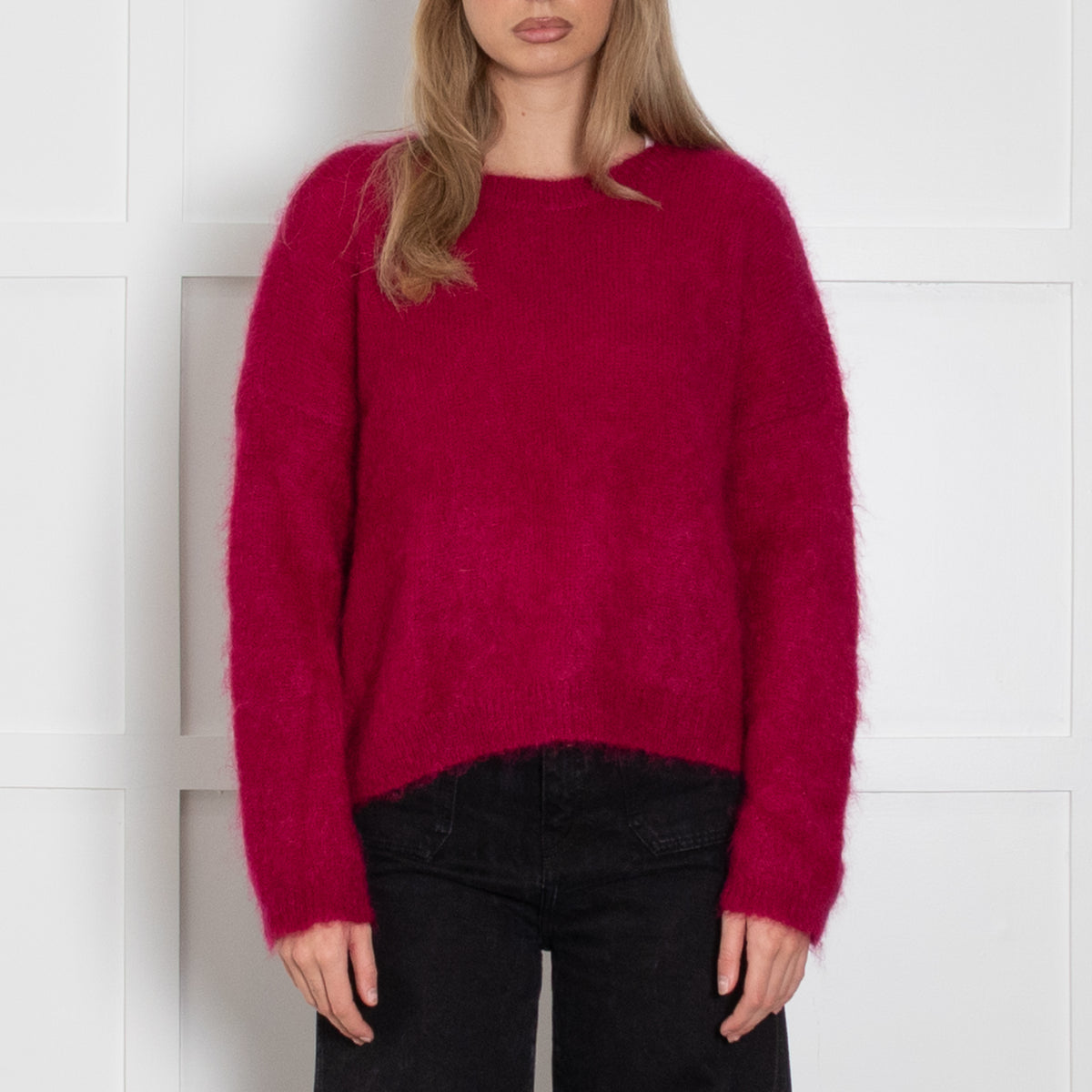 The Petits Hauts Magenta Mohair Sweater