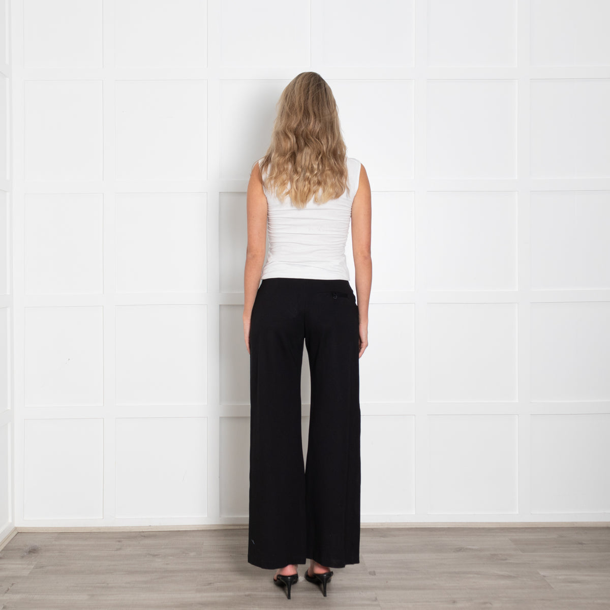Spanx Black Flared Elasticated Waist Trousers