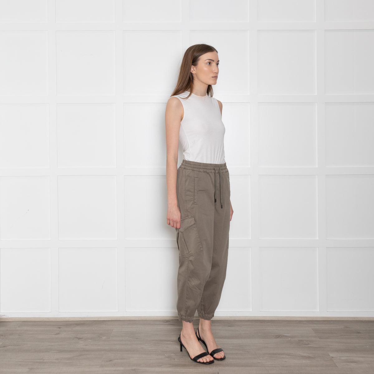Adriano Goldschmied Khaki Elastic ankle Trousers