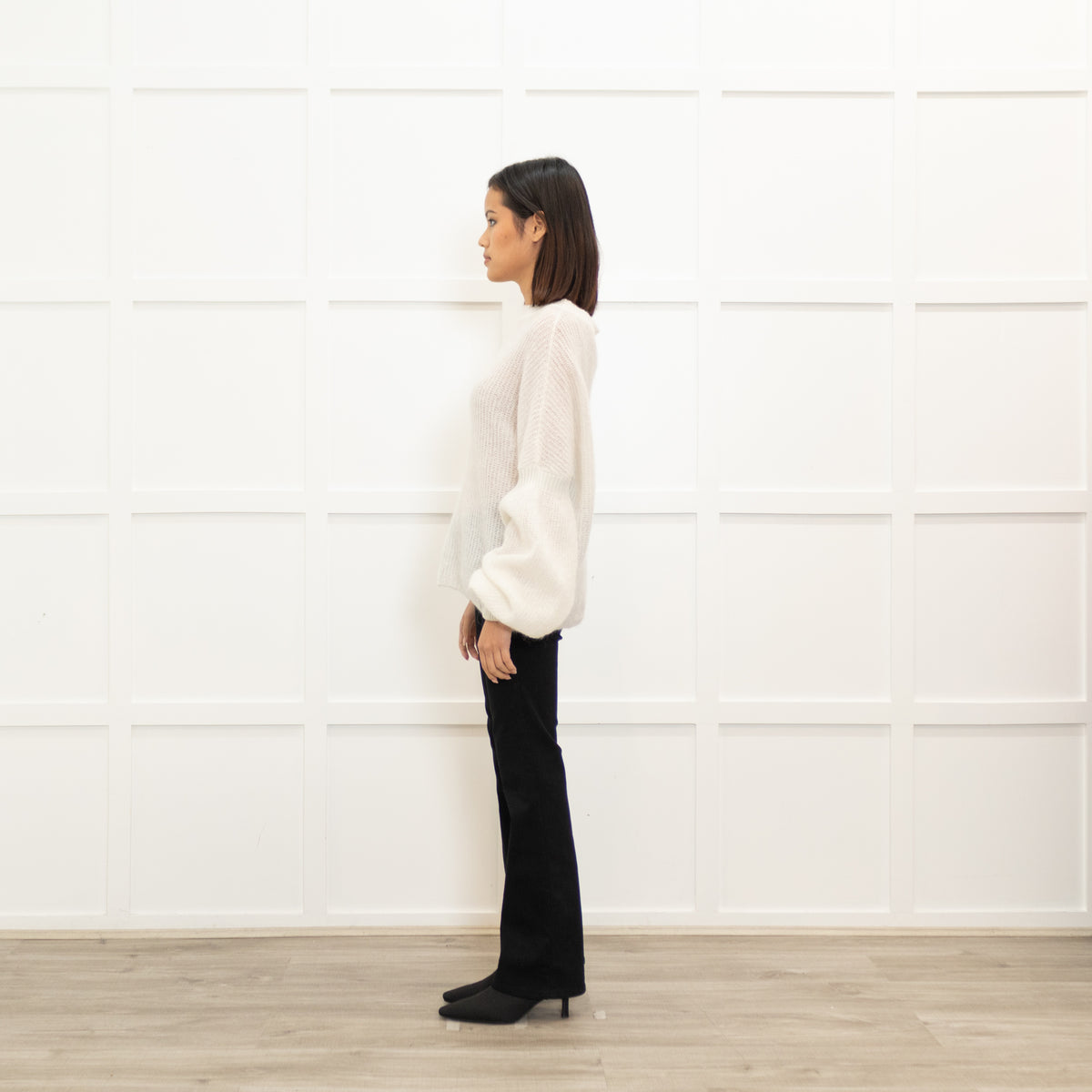 Sarah Pacini Cream Mohair Roundneck Jumper