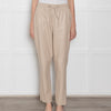 Herzen's Anglegenheit Cream Faux Leather Drawstring Waist Trouser