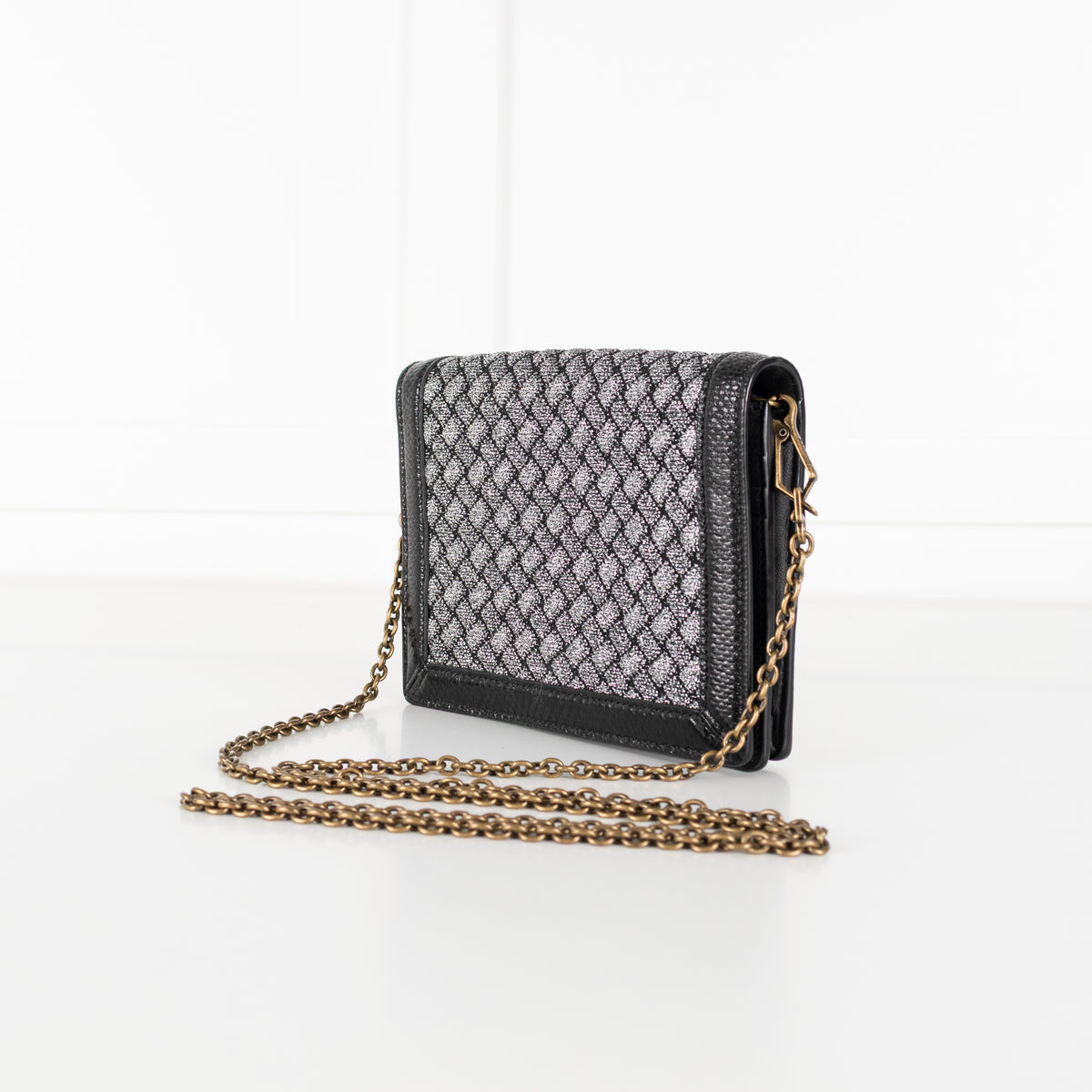 Bottega Veneta Intrecciato Knit Lurex Montebello Mini Chain Shoulder