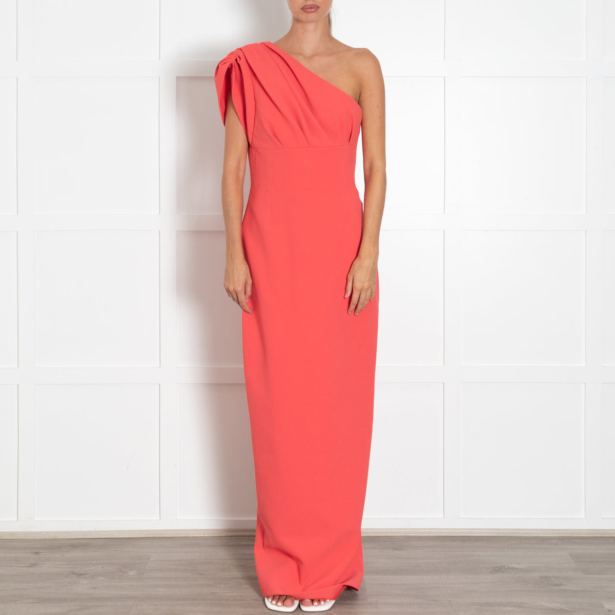 Rachel Gilbert Orange One Shoulder Long Gown
