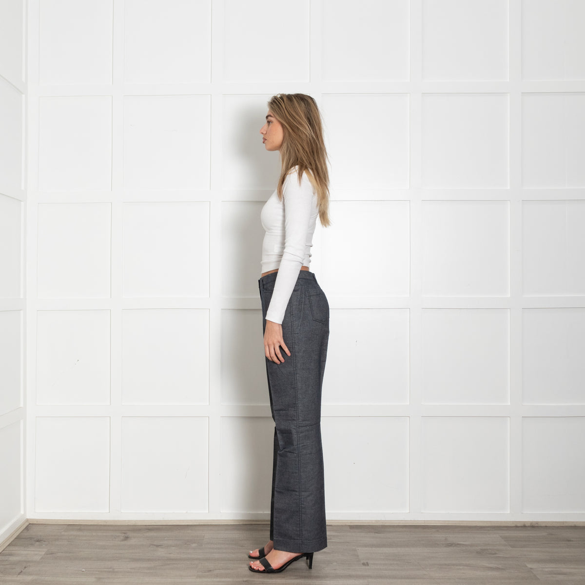 Prada Sport Blue White Mélange Cotton Trousers