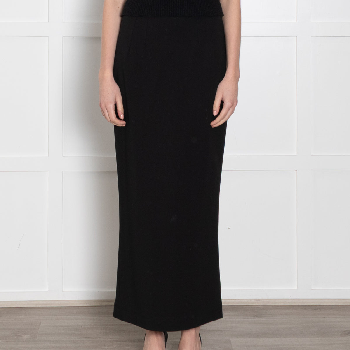 Dolce & Gabbana Black Stretch Maxi Pencil Skirt