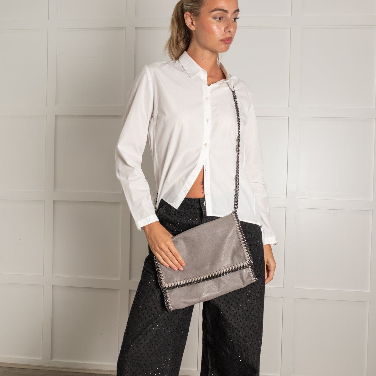 Stella McCartney Grey Falabella Crossbody Bag