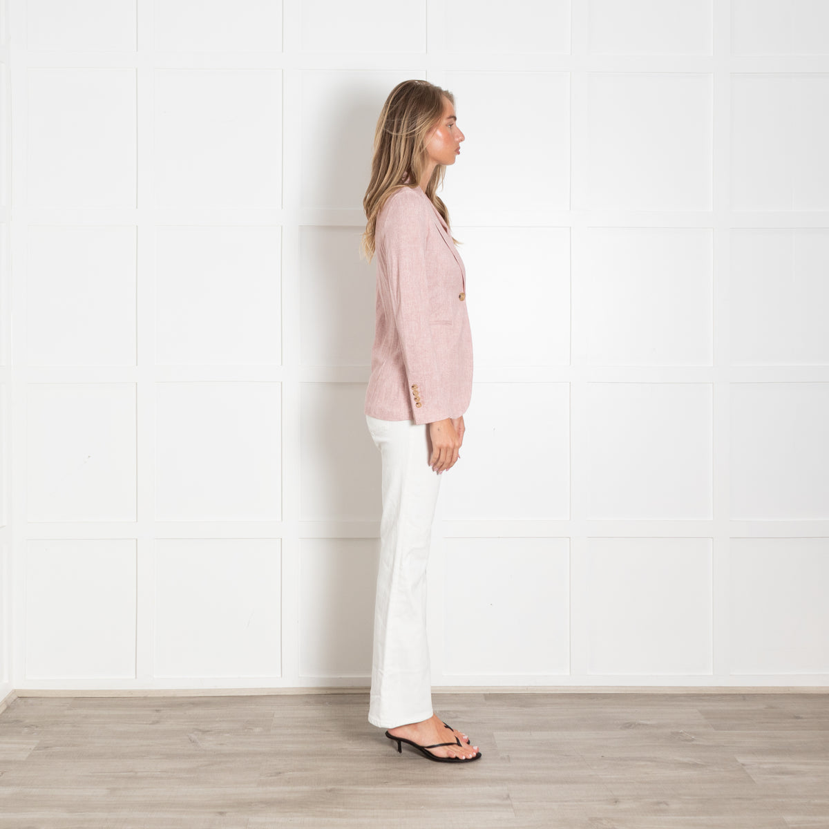 Circolo 1901 Pink Herringbone Blazer Jacket