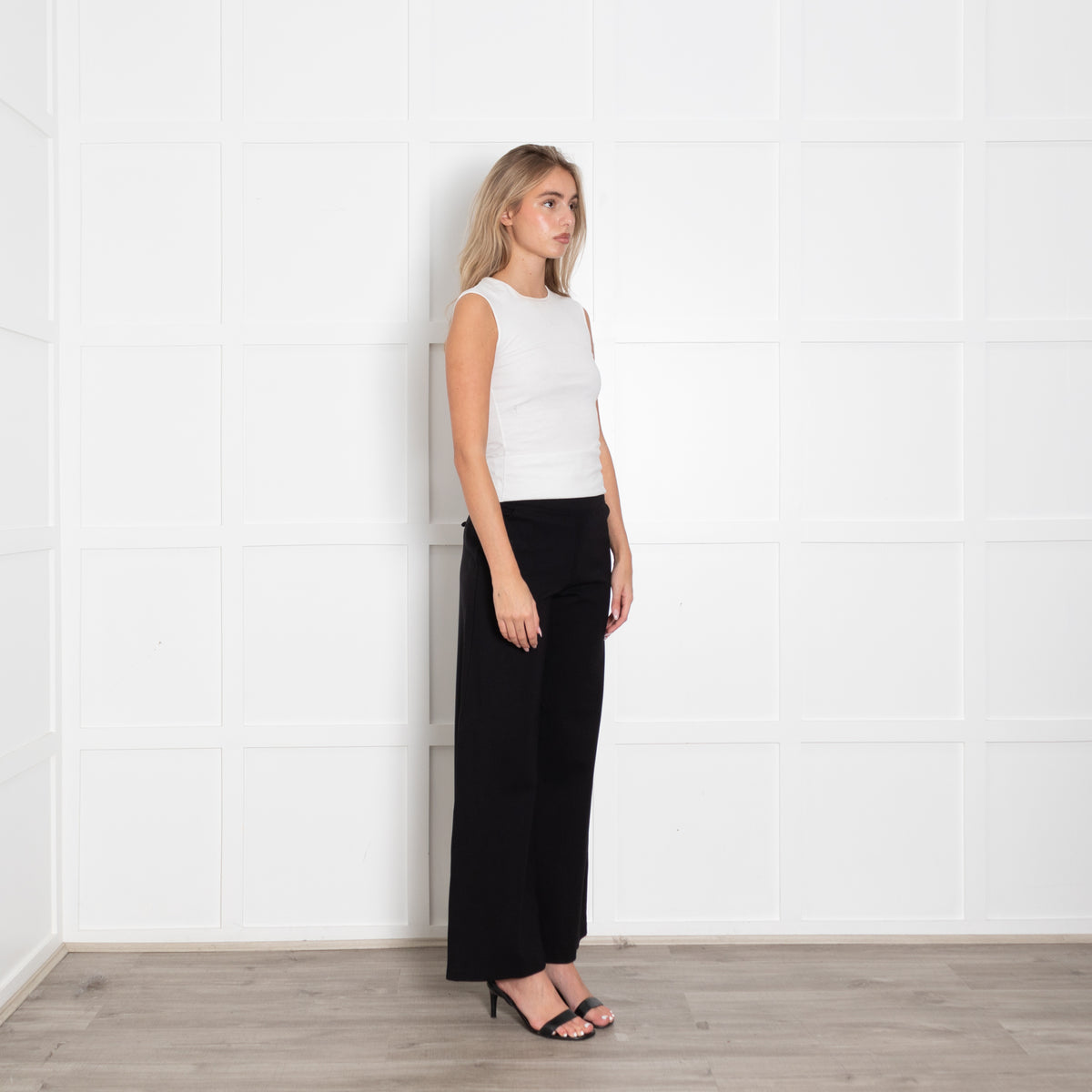 Spanx Black Flared Elasticated Waist Trousers