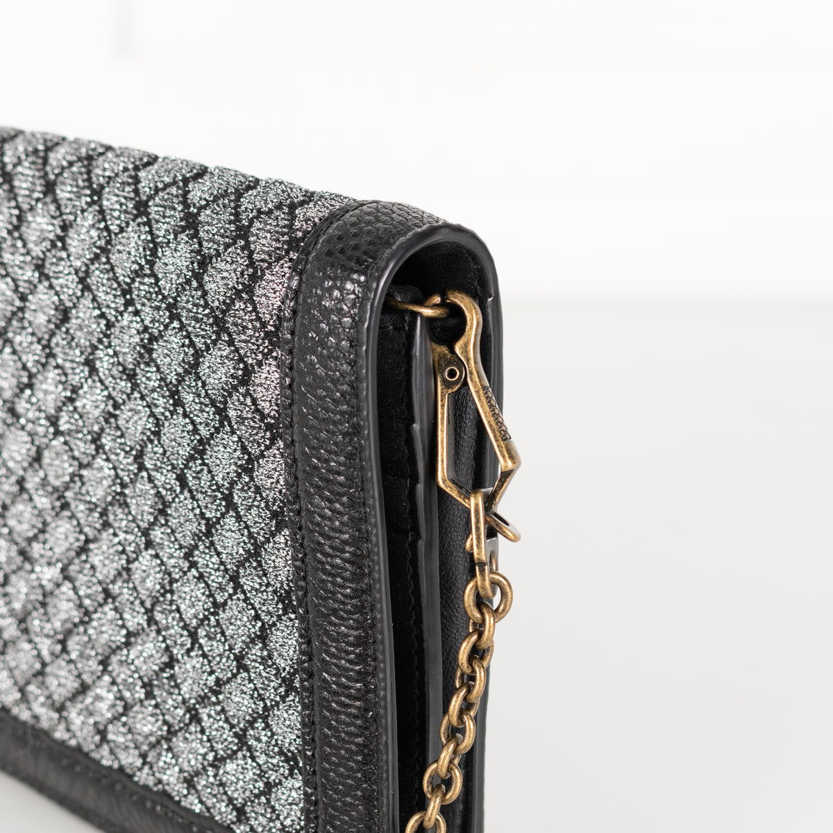 Bottega Veneta Intrecciato Knit Lurex Montebello Mini Chain Shoulder