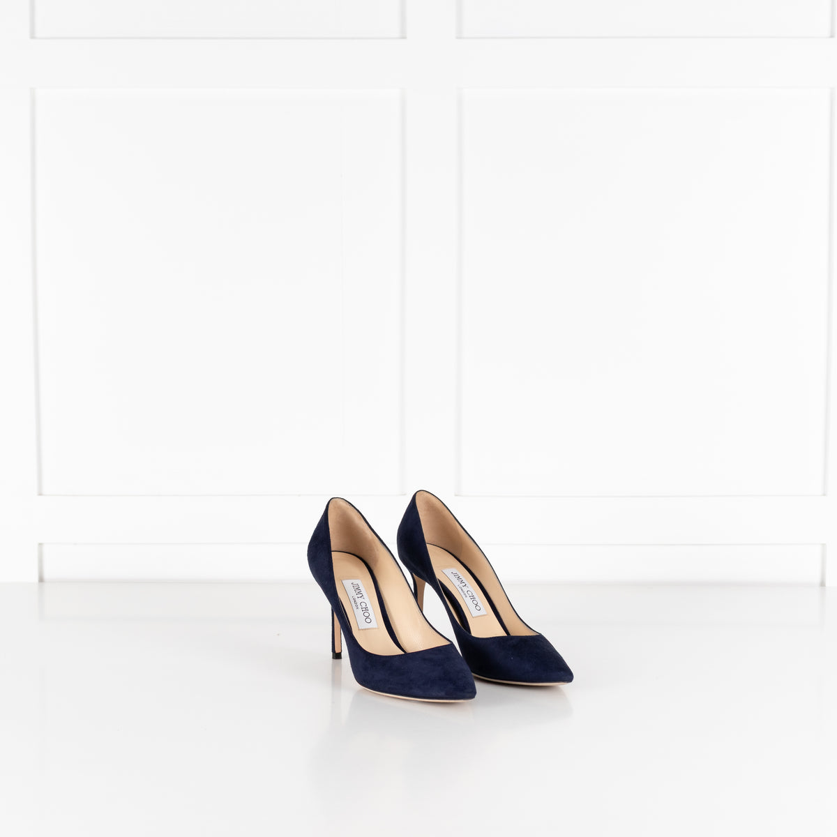 Jimmy Choo Navy Suede Heeled Shoes