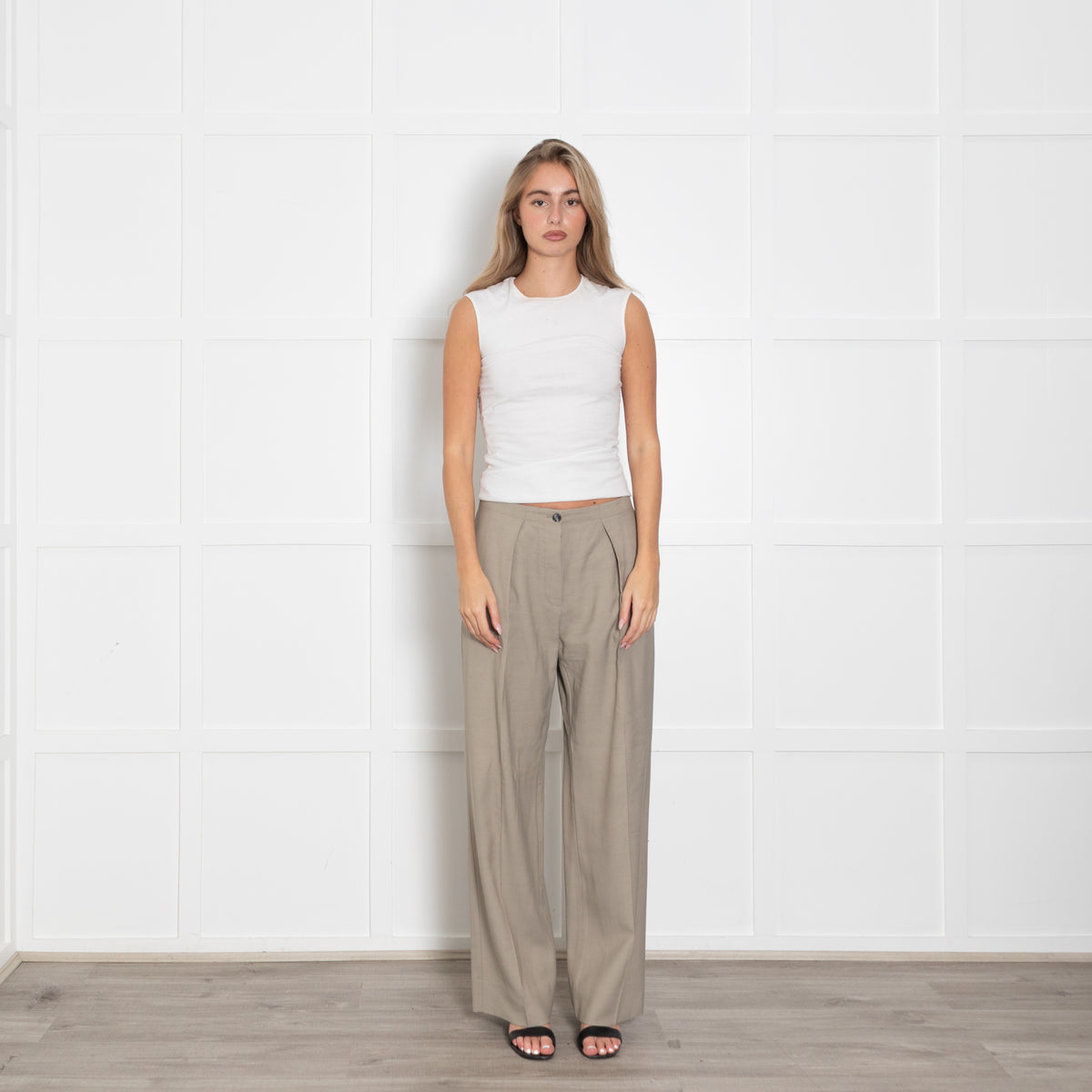 Acne Studios Green Trousers With Front Pleat