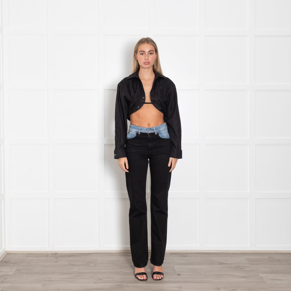 Jacquemus Black Button Up Crop Shirt