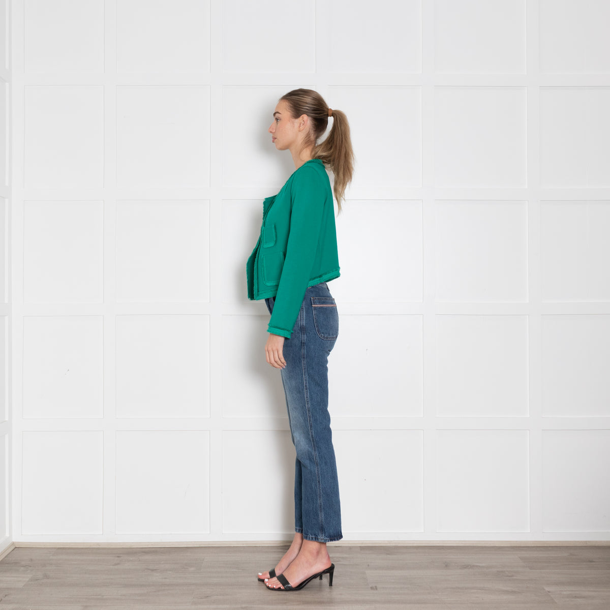 Dorothee Schumacher Green Raw Edge Detail Jacket