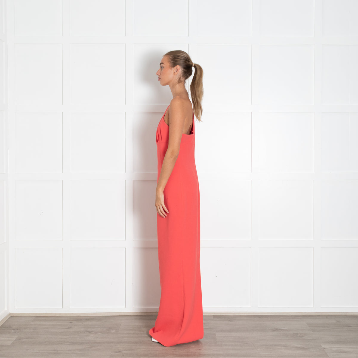 Rachel Gilbert Orange One Shoulder Long Gown