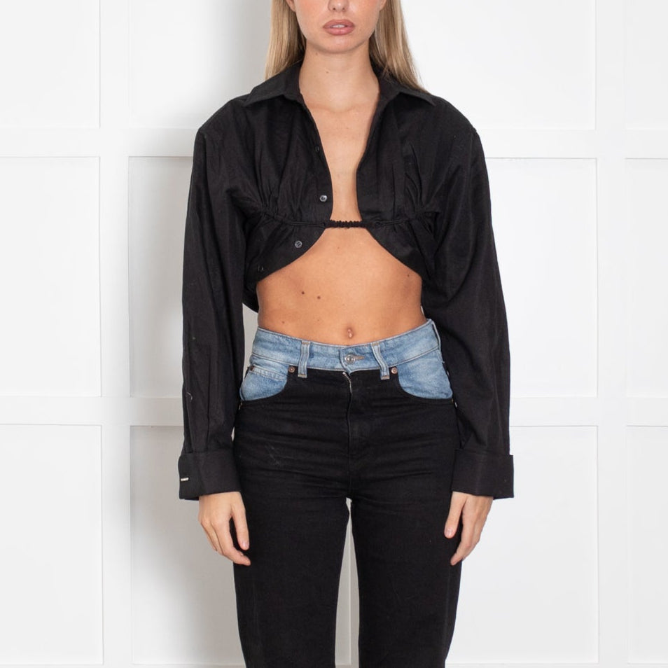 Jacquemus Black Button Up Crop Shirt