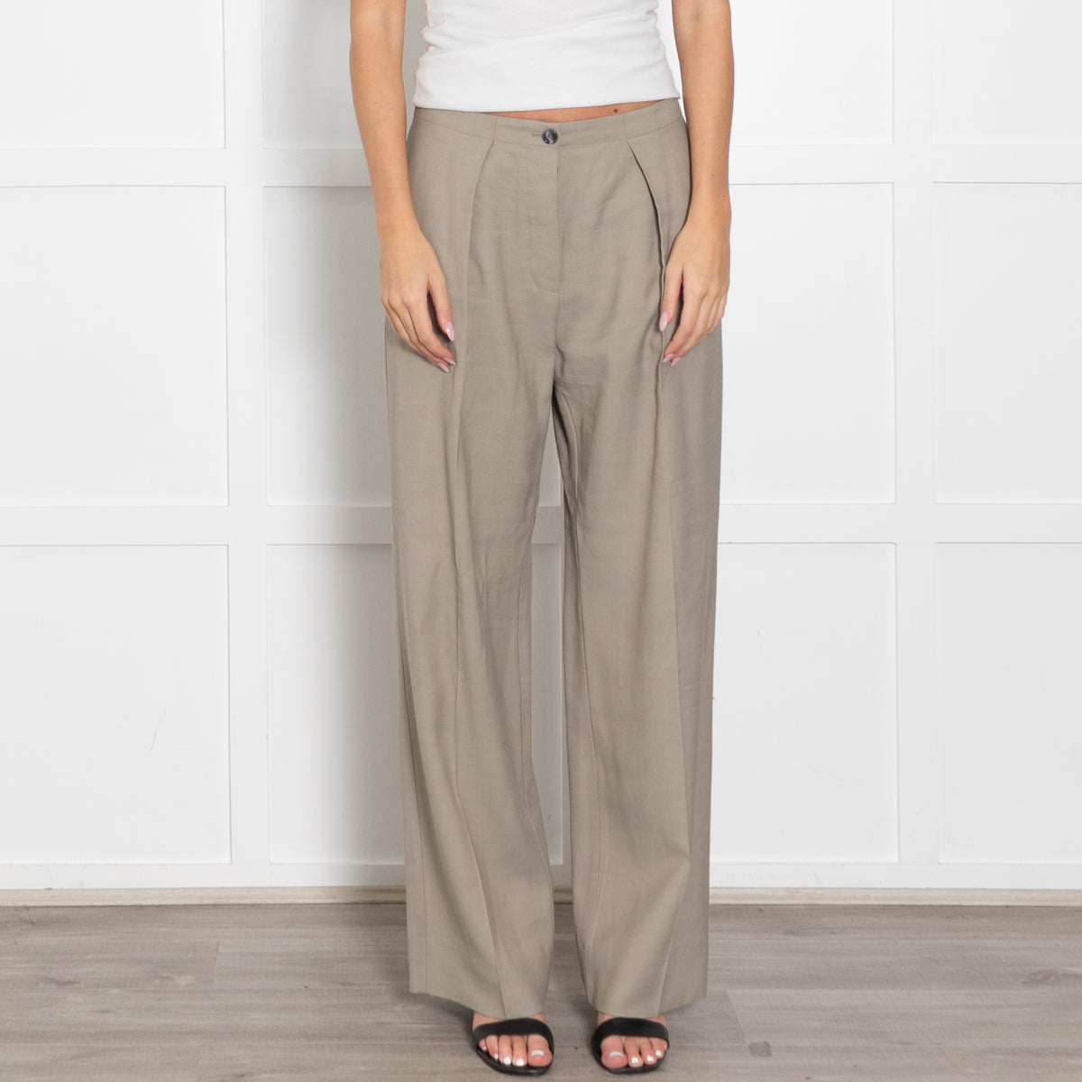 Acne Studios Green Trousers With Front Pleat