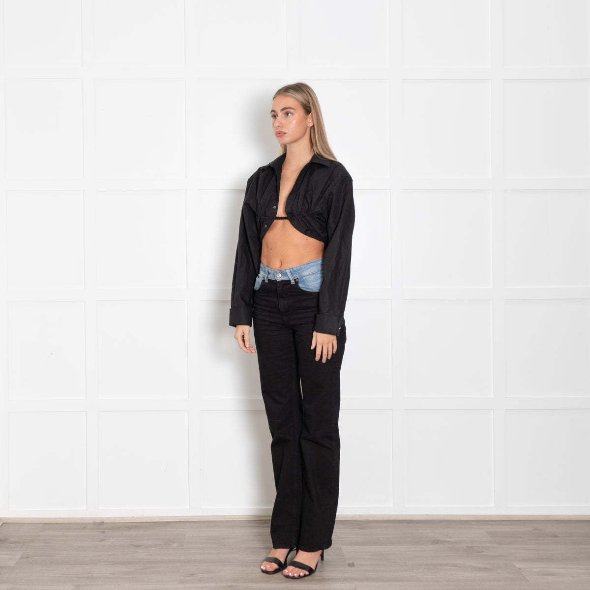 Jacquemus Black Button Up Crop Shirt